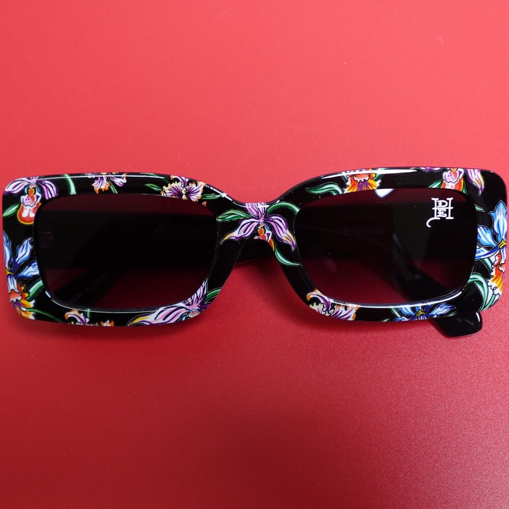 Ed Hardy Rainforest Floral Sunglasses Black 100% UV Protection
